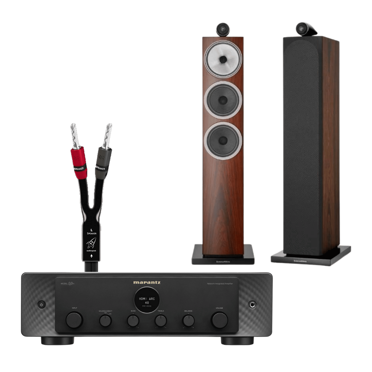 Marantz Model 40n + 703 S3 Speakers #colour_mocha