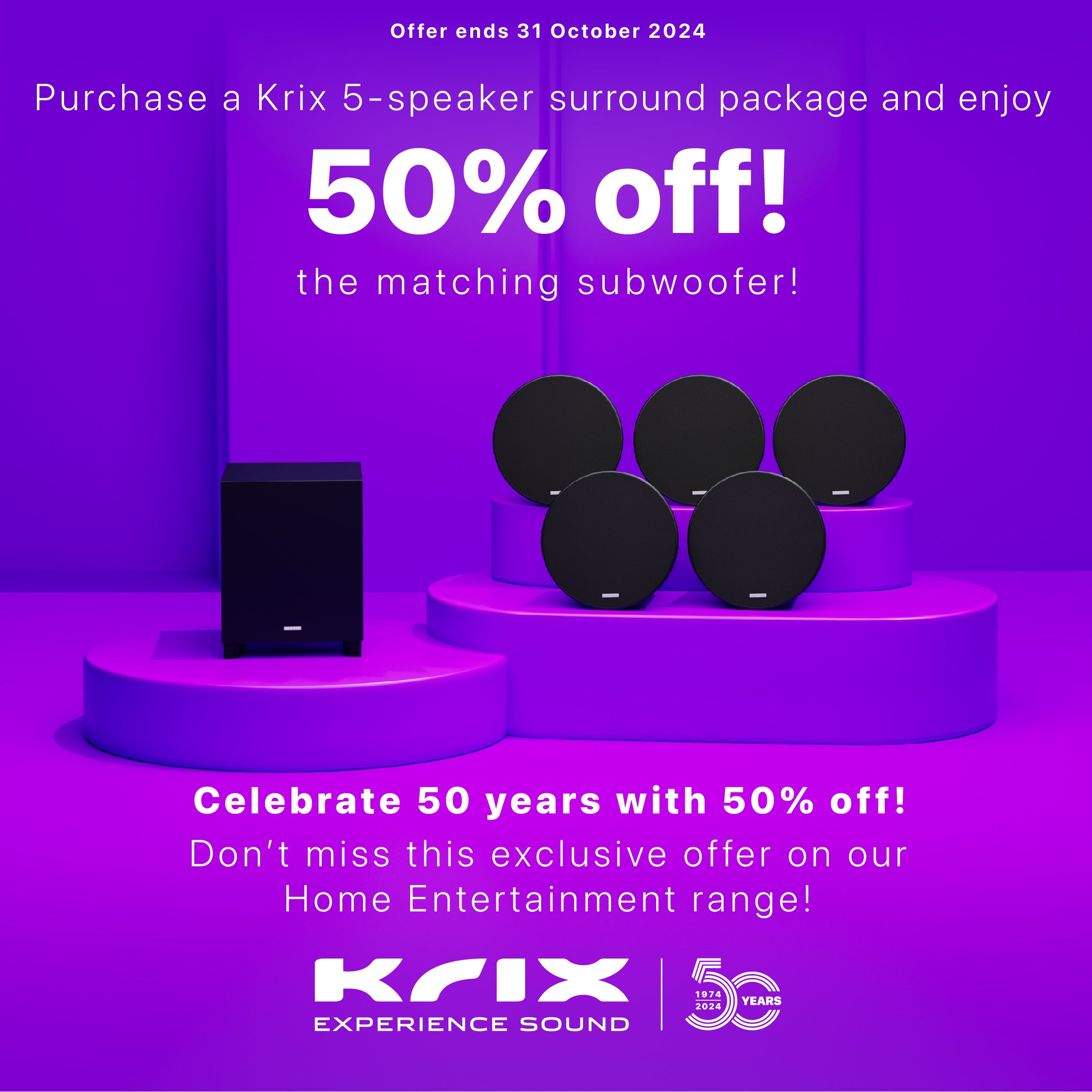 Krix IC-52 In-ceiling 5.1 Speaker Pack