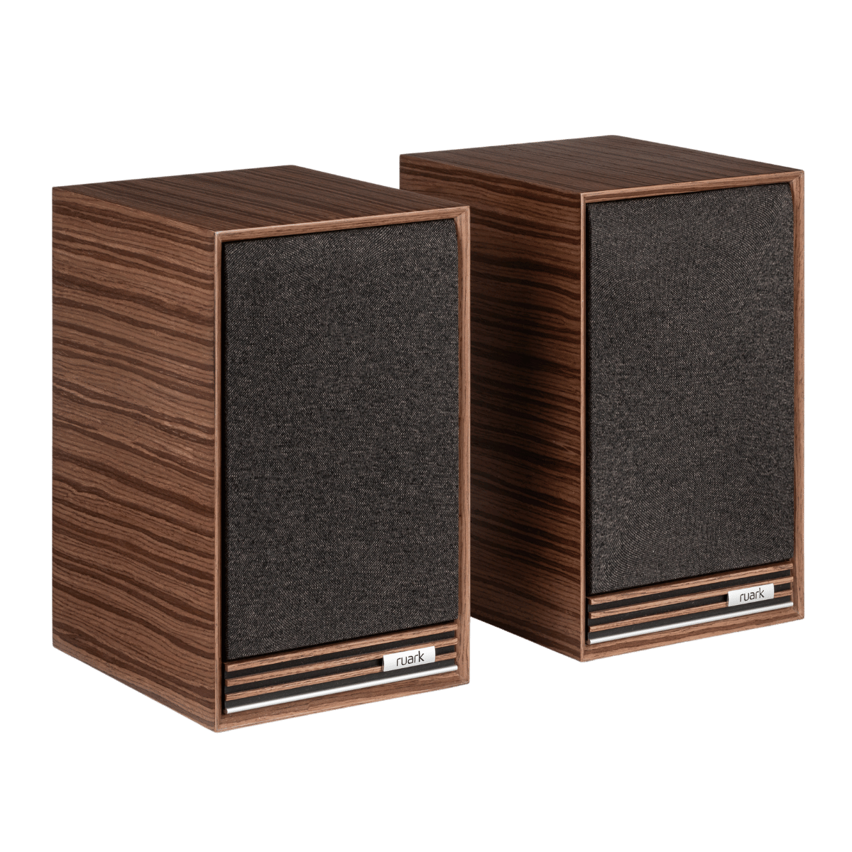 Ruark Sabre R Bookshelf Speakers #colour_Fused walnut veneer cabinet and grille