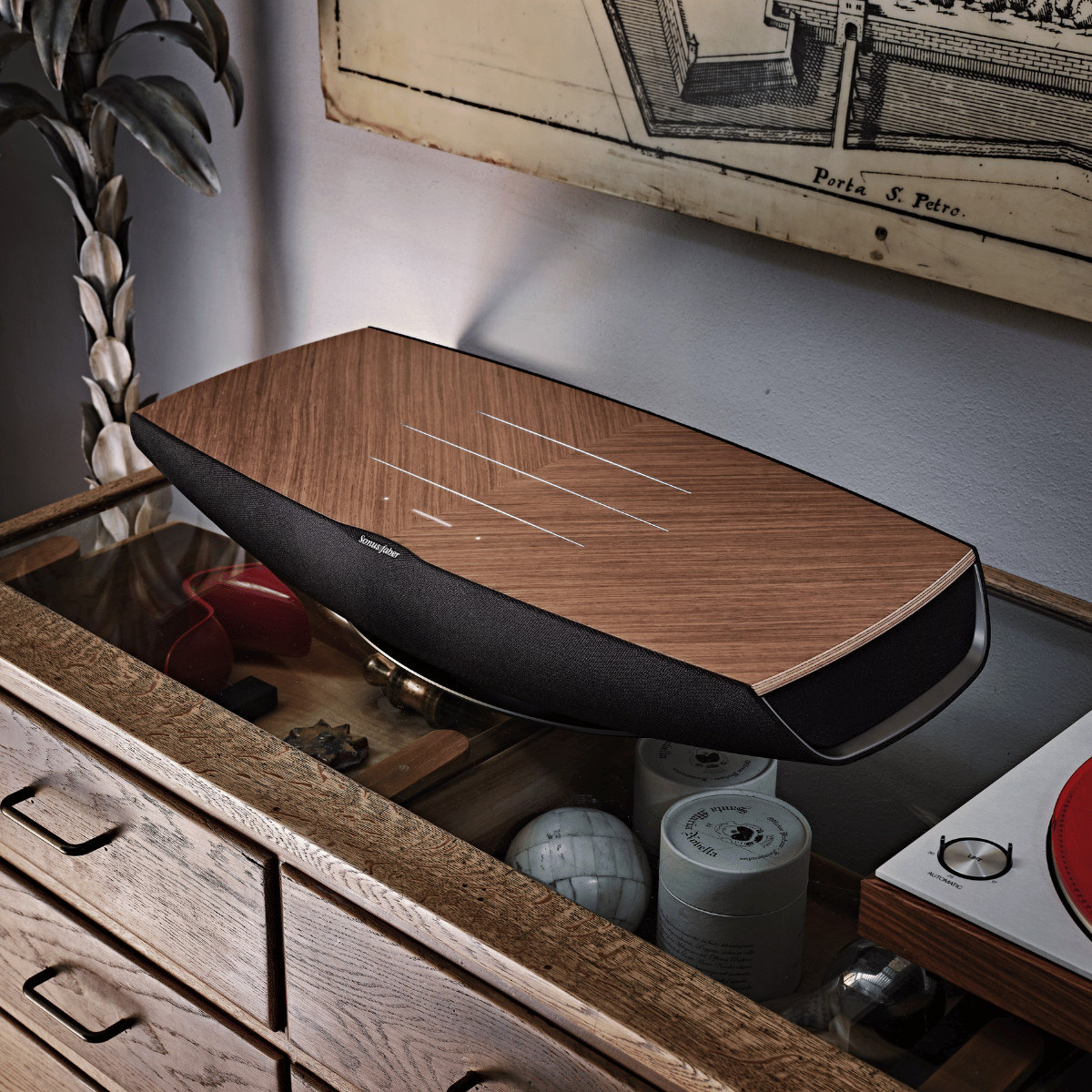 Sonus Faber Omnia Premium Wireless Speaker #colour_walnut